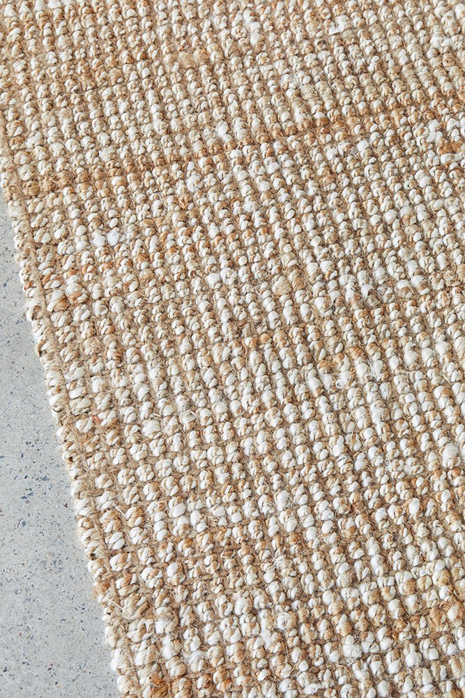 Hand Loomed Wool and Jute Natural Runner Rug