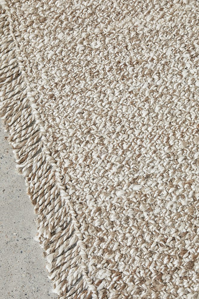 Hand Loomed Jute Silver Runner Rug