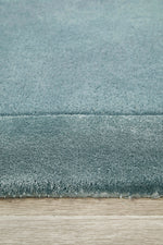 Hand-Tufted NZ Wool & Viscose Blue Runner Rug