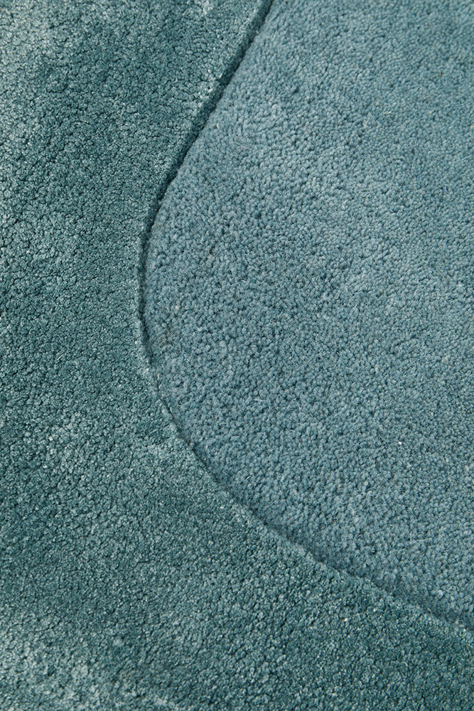 Hand-Tufted NZ Wool & Viscose Blue Runner Rug