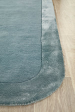 Hand-Tufted NZ Wool & Viscose Blue Rug
