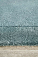 Hand-Tufted NZ Wool & Viscose Blue Rug