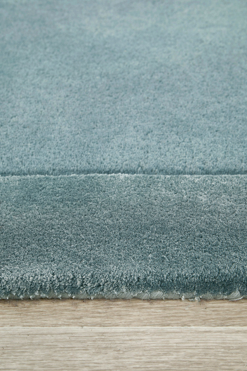 Hand-Tufted NZ Wool & Viscose Blue Rug