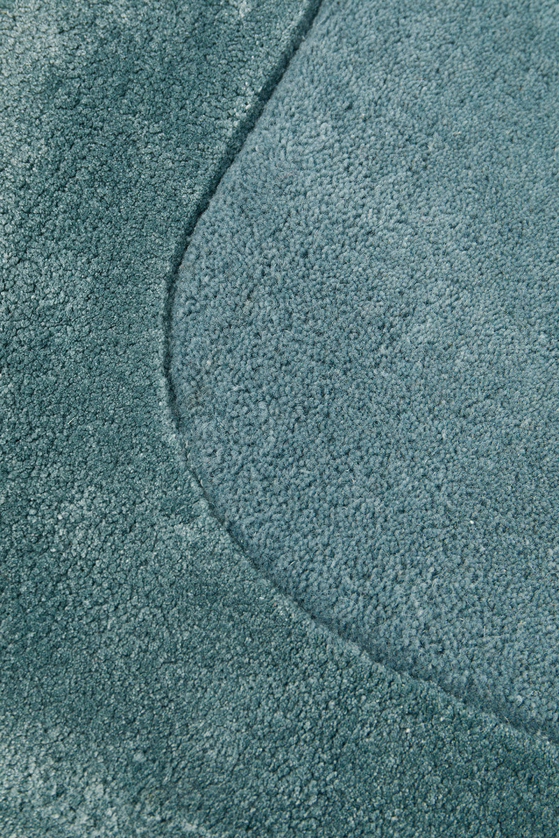 Hand-Tufted NZ Wool & Viscose Blue Rug