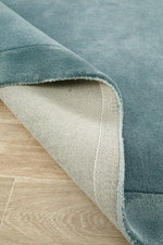 Hand-Tufted NZ Wool & Viscose Blue Rug