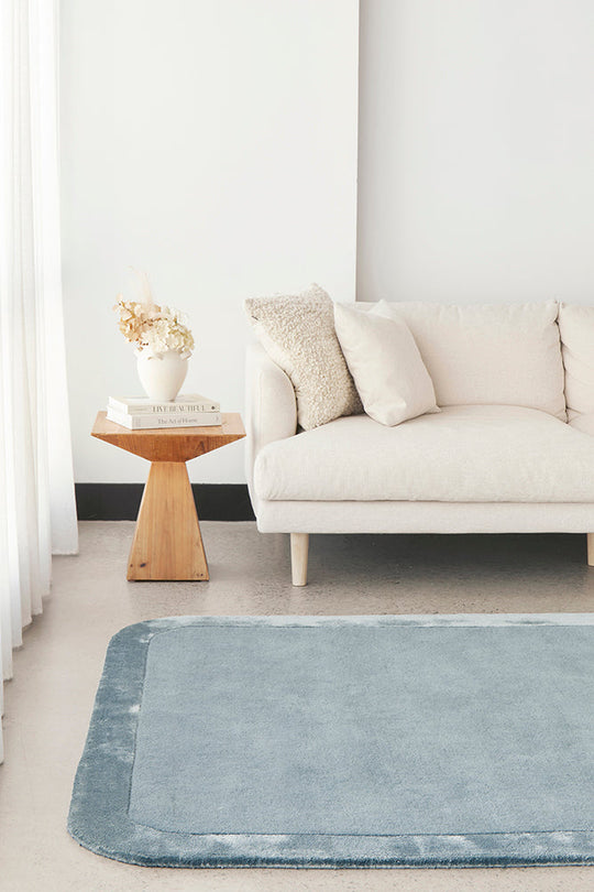 Hand-Tufted NZ Wool & Viscose Blue Rug