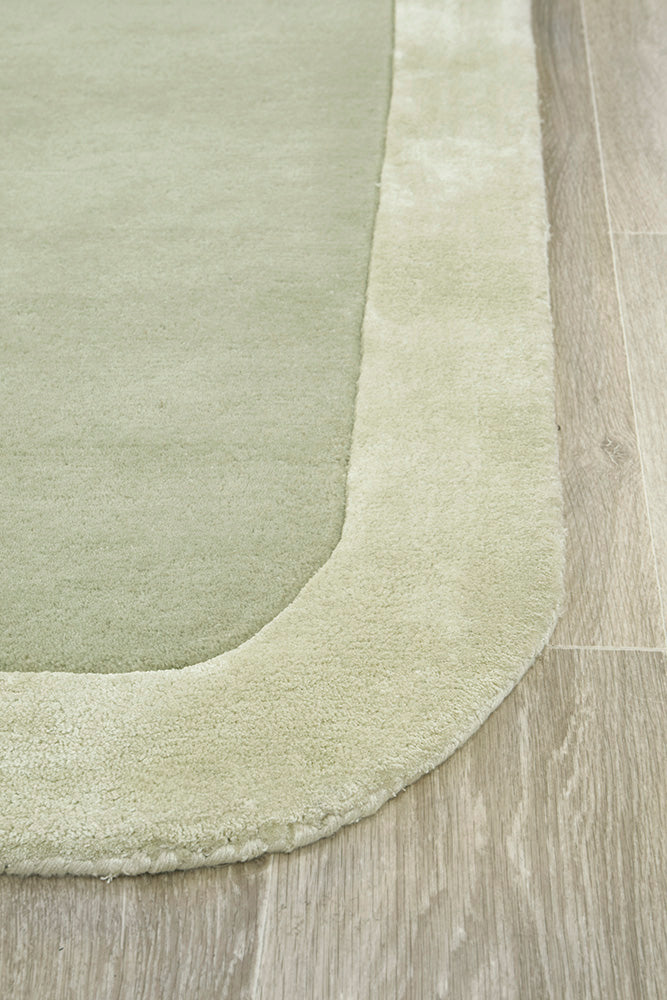 Hand-Tufted NZ Wool & Viscose Rug Sage Runner Rug
