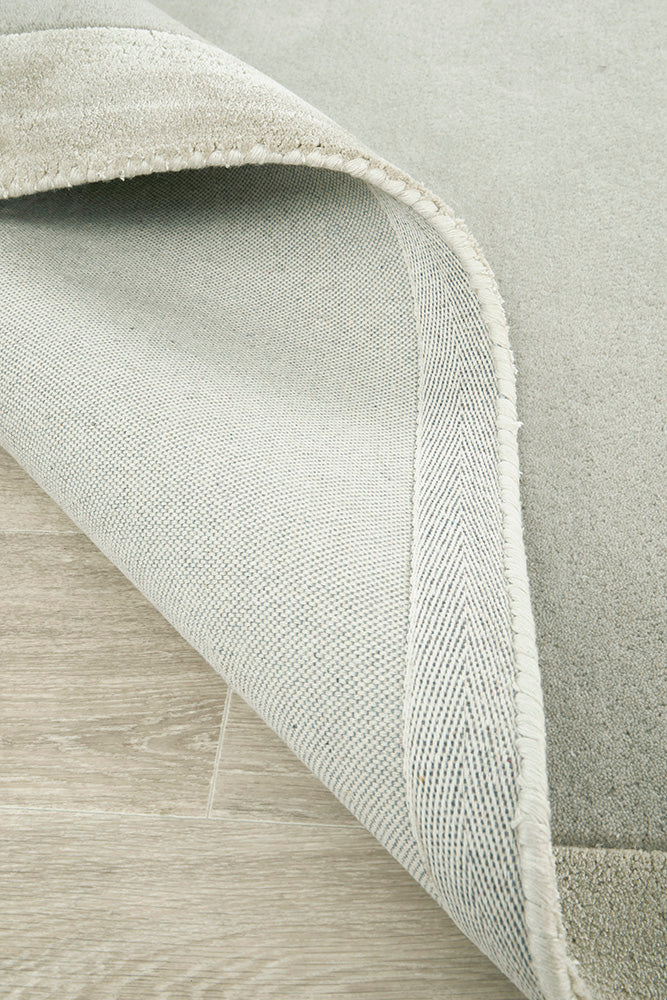 Hand-Tufted NZ Wool & Viscose Silver Runner Rug