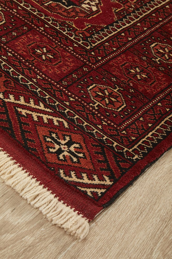 HAND KNOTTED PERSIAN TORKAMAN RUG 195X132 CM