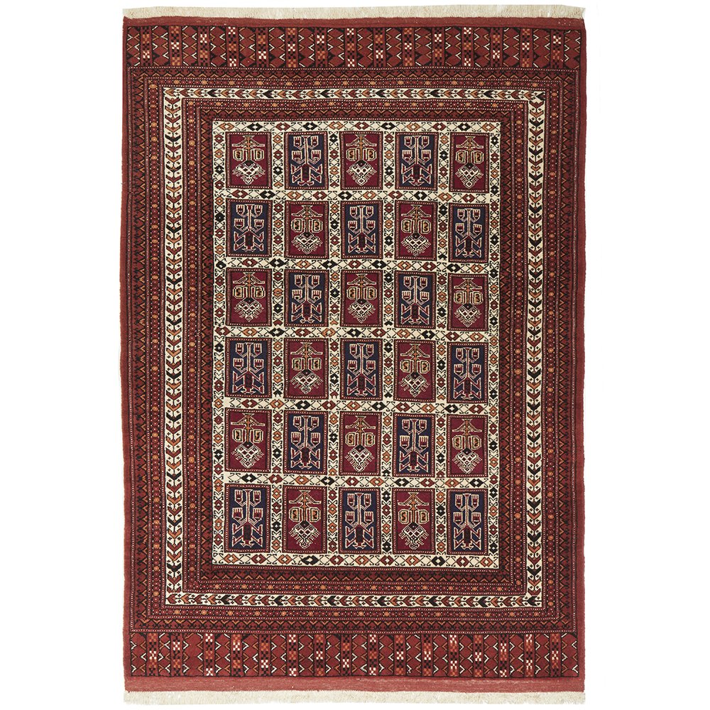 HAND KNOTTED PURE WOOL TORKAMAN 190X135CM