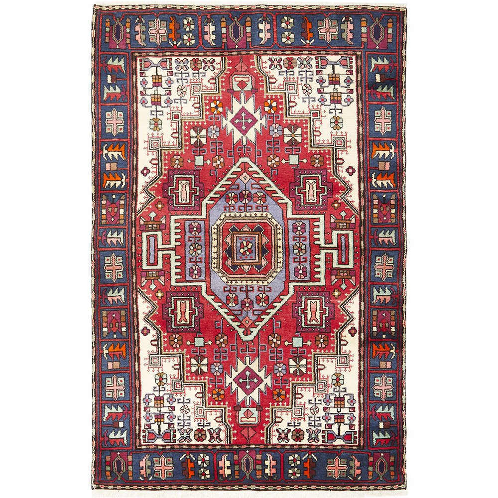 Hand-Knotted Pure Wool Nahavand Rugs - 205x133CM