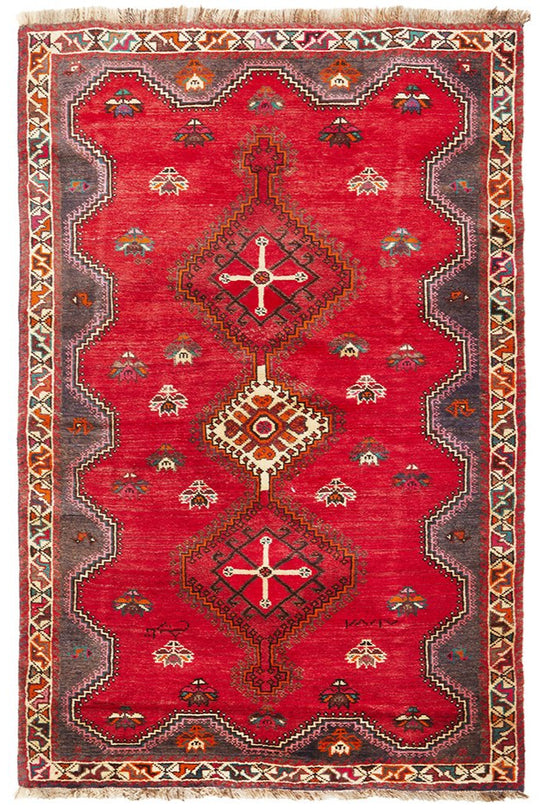 Hand Knotted Pure Wool Shiraz Rug 213X140CM