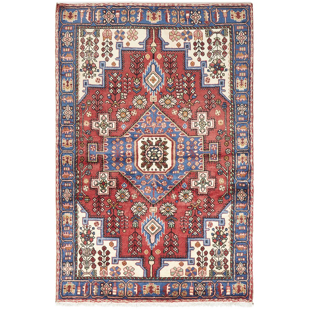 HAND KNOTTED PURE WOOL NAHAVAND RUG 200X132CM