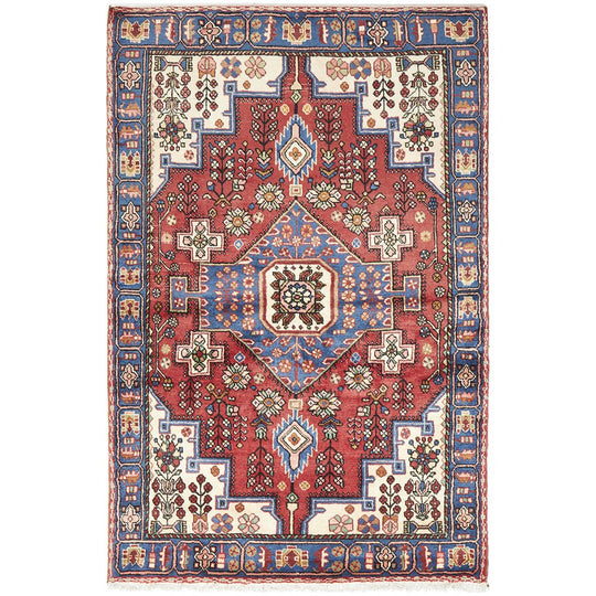 HAND KNOTTED PURE WOOL NAHAVAND RUG 200X132CM