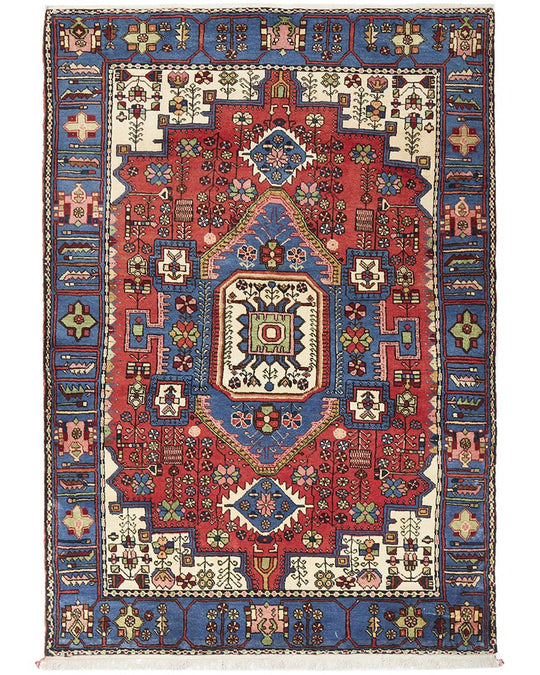 HAND KNOTTED PURE WOOL NAHAVAND RUG 205X143CM