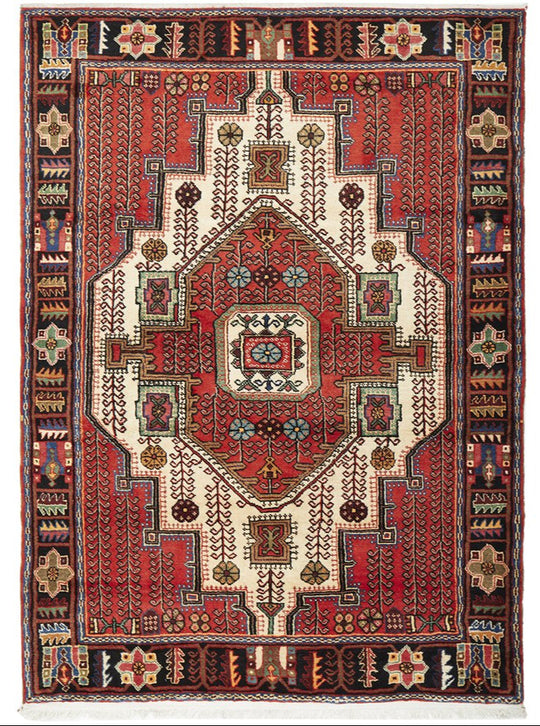 HAND KNOTTED PURE WOOL NAHAVAND RUG 203X142CM