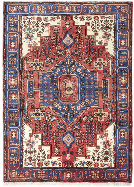 HAND KNOTTED PURE WOOL NAHAVAND RUG 190X140CM