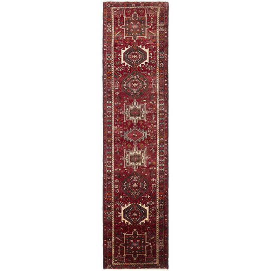 Hand Knotted Pure Wool Gharajeh Rug 395X95CM