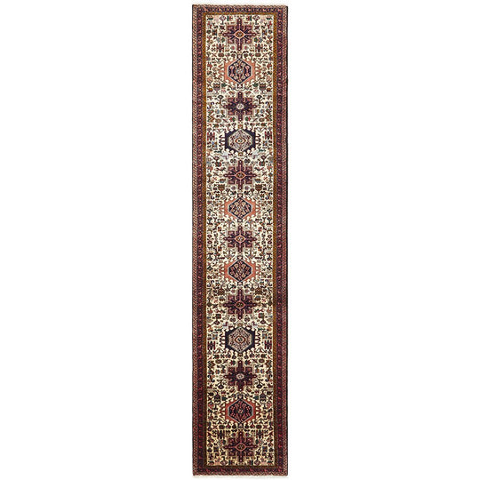 Hand Knotted Pure Wool Gharajeh Rug 403X80CM