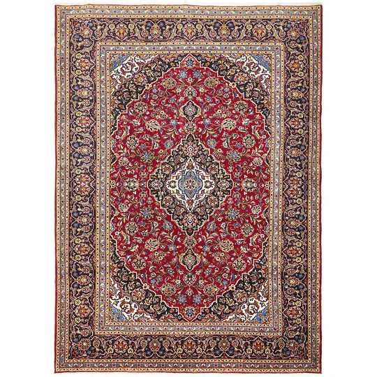Hand Knotted Persian Rug Red Kashan 353X242CM