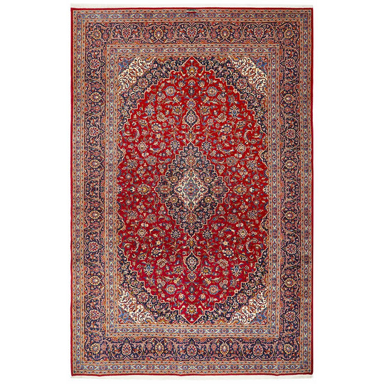 Hand Knotted Persian Rug Red Kashan 418X275CM