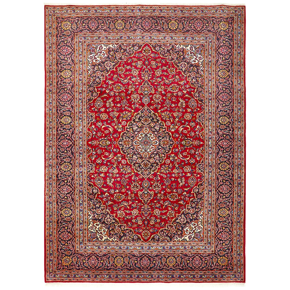 Hand Knotted Persian Rug Red Kashan 335X248CM
