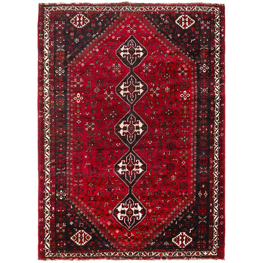 SHIRAZ HAND KNOTTED PERSIAN RUG RED 219