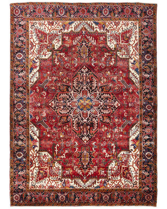 Heriz Hand Knotted Persian Rug 350X257CM