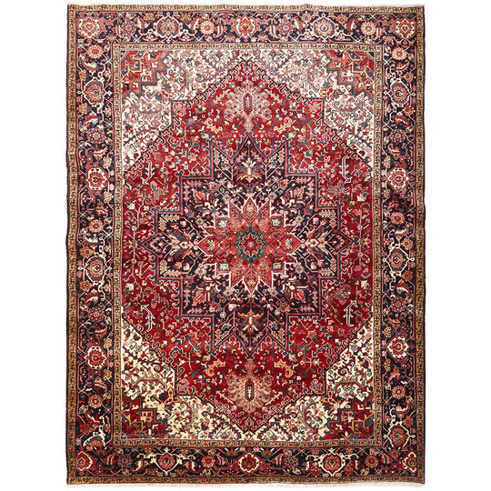Heriz Hand Knotted Persian Rug 362X275CM