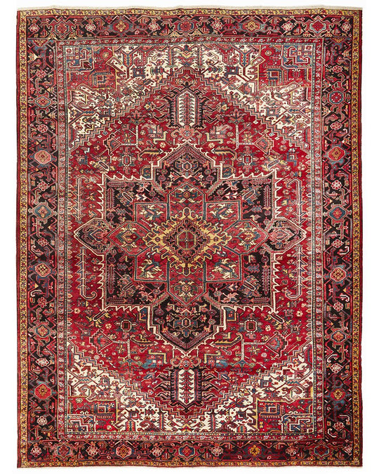 Heriz Hand Knotted Persian Rug 390X297CM