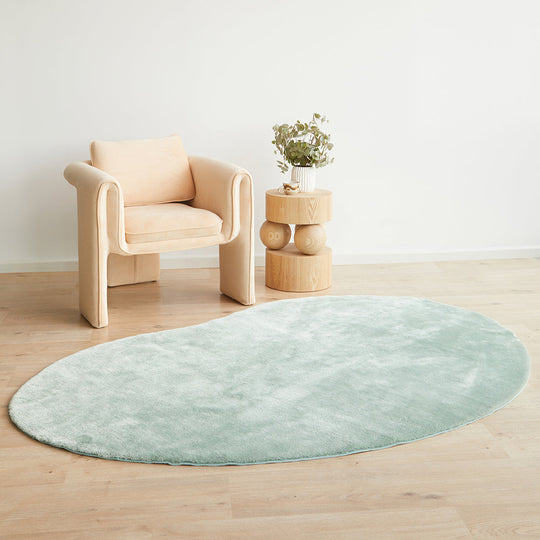 Soft Machine Washable Mint Green Rug