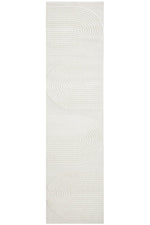 CONTEMPORARY PLAIN & TEXTURED ABBEY WHITE RUG RUNNER