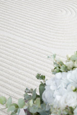 CONTEMPORARY PLAIN & TEXTURED ABBEY WHITE RUG RUNNER