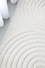 CONTEMPORARY PLAIN & TEXTURED ABBEY WHITE RUG RUNNER