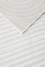 CONTEMPORARY PLAIN & TEXTURED ABBEY WHITE RUG RUNNER