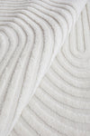 CONTEMPORARY PLAIN & TEXTURED ABBEY WHITE RUG RUNNER