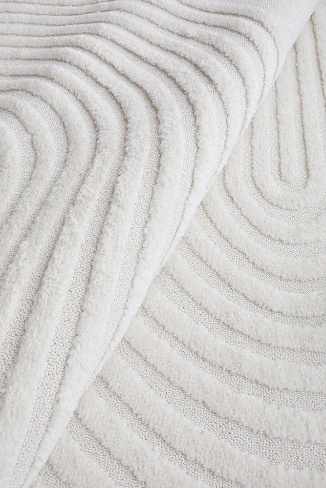 CONTEMPORARY PLAIN & TEXTURED ABBEY WHITE RUG