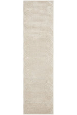 CONTEMPORARY PLAIN & TEXTURED CARL BEIGE RUG RUNNER