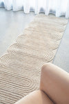 CONTEMPORARY PLAIN & TEXTURED CARL BEIGE RUG RUNNER