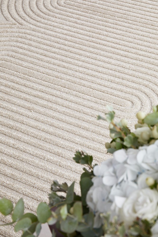 CONTEMPORARY PLAIN & TEXTURED CARL BEIGE RUG RUNNER