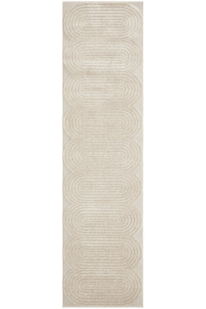 CONTEMPORARY PLAIN & TEXTURED CARL BEIGE RUG RUNNER