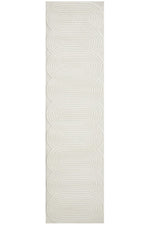 CONTEMPORARY PLAIN & TEXTURED CARL WHITE RUG RUNNER