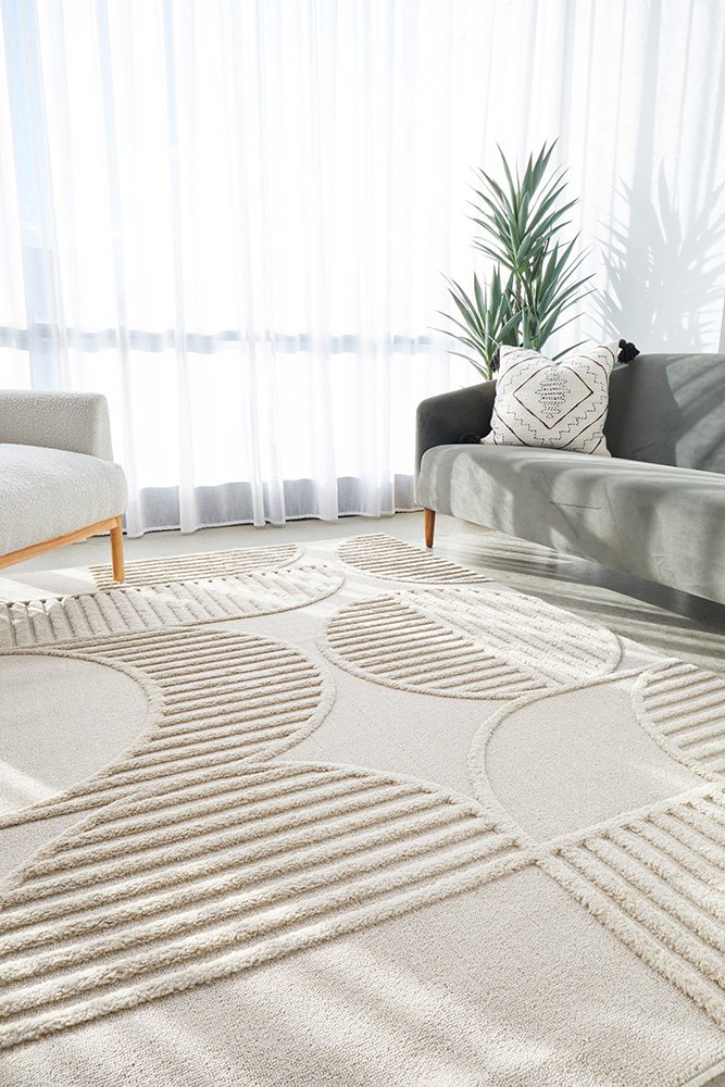 CONTEMPORARY PLAIN & TEXTURED CLEO-BEIGE RUG