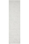 CONTEMPORARY PLAIN & TEXTURED LEO-WHITE RUG RUNNER