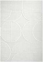 CONTEMPORARY PLAIN & TEXTURED LEO-WHITE RUG