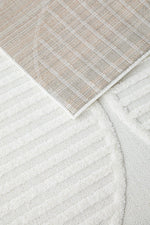 CONTEMPORARY PLAIN & TEXTURED LEO-WHITE RUG