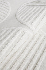 CONTEMPORARY PLAIN & TEXTURED LEO-WHITE RUG