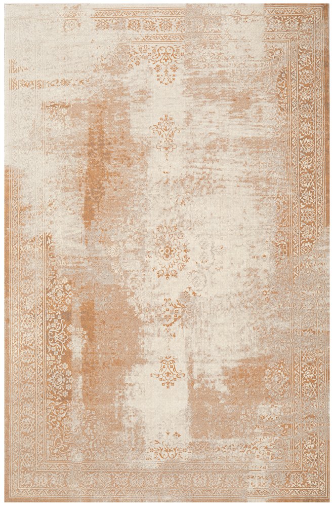 Faded Persian Medallion Rug Ivory Blush