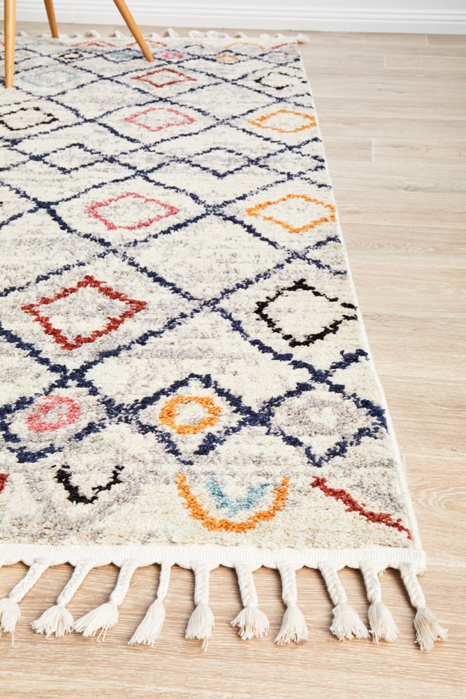 White Plush Moroccan Rug-200X290CM