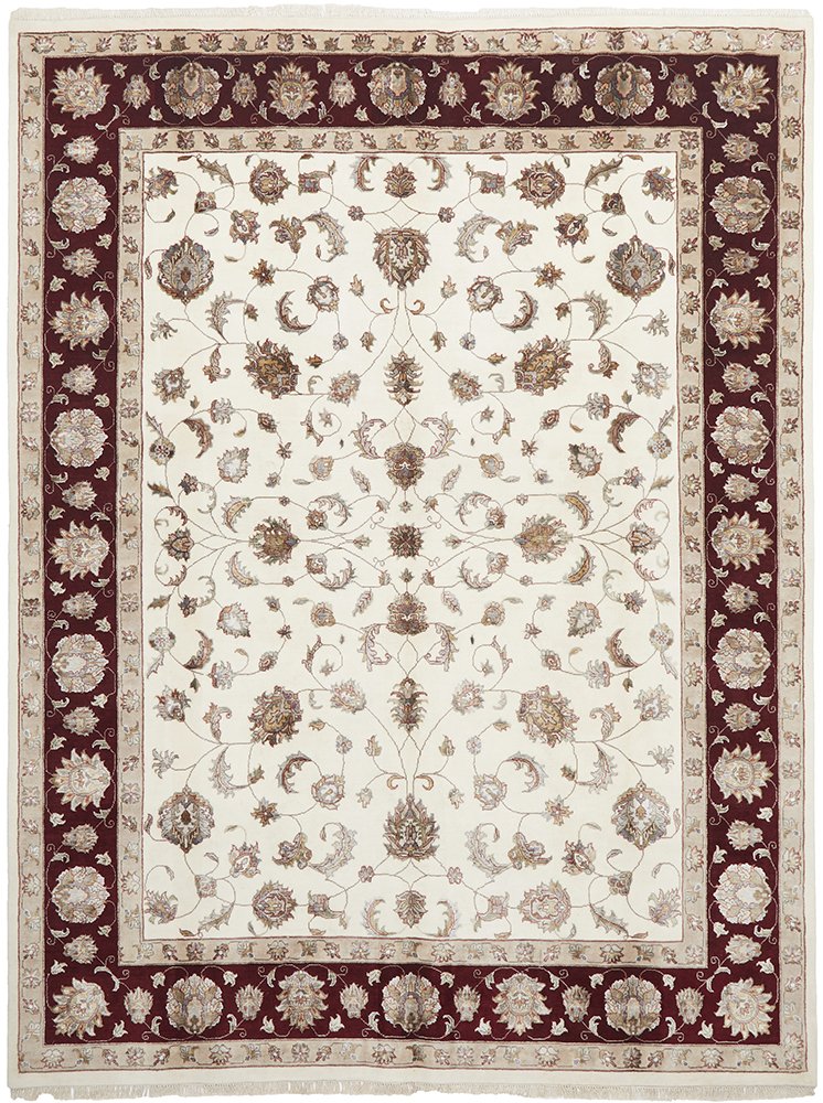 INDIAN HANDMADE WOOL & SILK RUG - 305X240CM